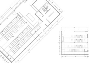 Floor plan designed building on the drawing.