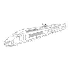 Futuristic locomotive. Vector art isolated on a white background in EPS10