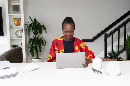 Woman working from home