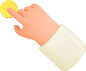 3d hand  take money emoji. Loan, exchange, payout business concept. Banking icon. Financial services. Realistic 3d cartoon design