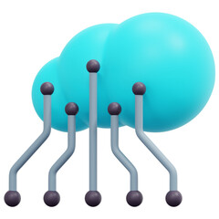 cloud data 3d render icon illustration