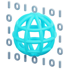 global data 3d render icon illustration