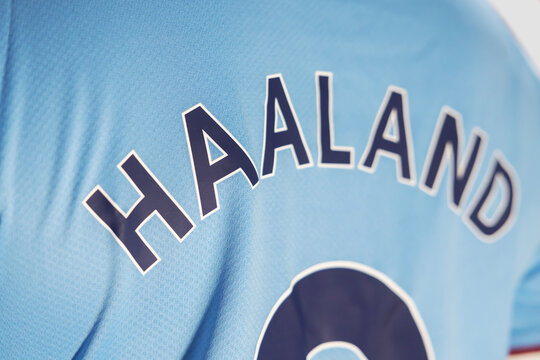 Erling Braut Haaland Name on Manchester City New Football Kit
