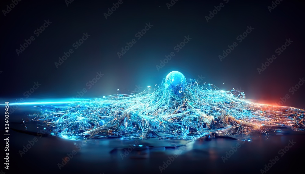 Poster futuristic technology abstract background with lines for network, big data, data center, server, int