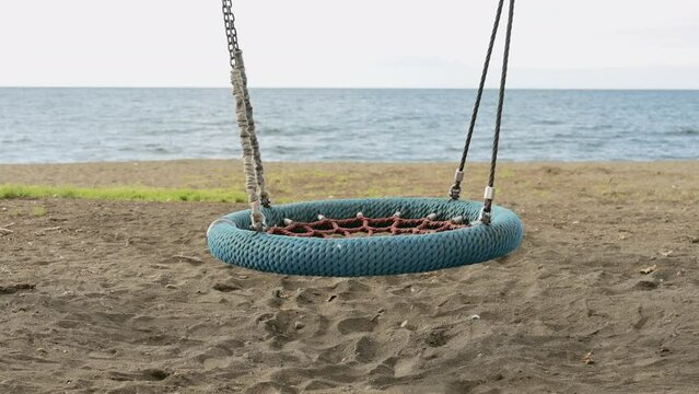 Chair facing the sea in frutillar chile