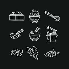 HAND DRAWING JAPANESE FOOD LOGO COLLECTION