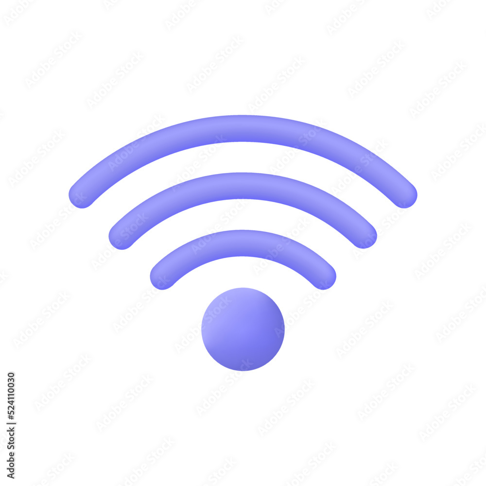 Poster 3d wifi signal icon in cartoon style. the concept of a good network connection signal. vector illust