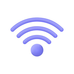 3d wifi signal icon in cartoon style. the concept of a good network connection signal. vector illustration isolated on white background.
