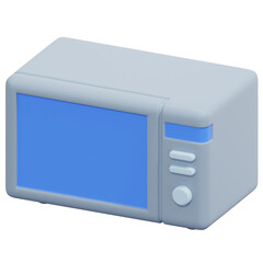 microwave 3d render icon illustration