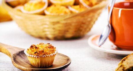 Queijadinha or queijada, homemade sweet baked from bakery and traditional confectionery from Brazil and Portugal