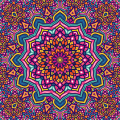 Abstract festive colorful floral vector ethnic tribal pattern and Doodle vintage Violet lace Doodle Ethnic Festive Abstract Vector Pattern