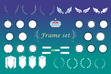 Decorative frame illustration vector set in fantasy theme