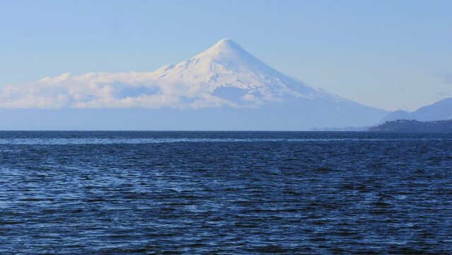 Osorno Volcano in front of Lake Llanquihue in puerto varas chile