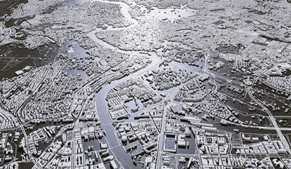 Fototapeta premium Rome, Italy city map aerial view. minimal design. 3D Rendering