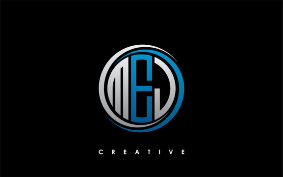 MEJ Letter Initial Logo Design Template Vector Illustration