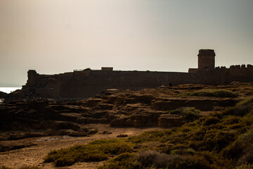 Le Castella, Calabria, Italy, castle in the sunset