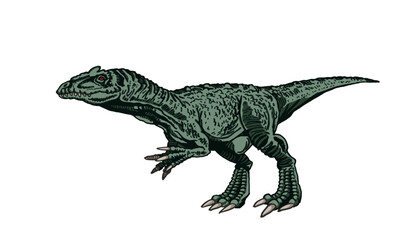 Naklejka premium Vector illustration of green tyrannosaurus isolated on white background,vector color element