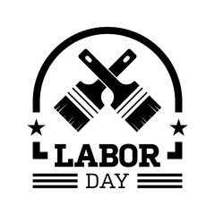 Happy Labor Day banner isolated on white background