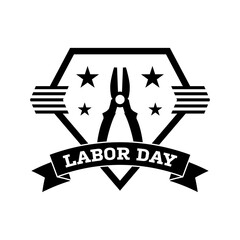 Happy Labor Day banner isolated on white background