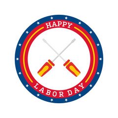 Happy Labor Day banner isolated on white background