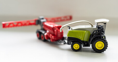 Toy car isolated on white background.