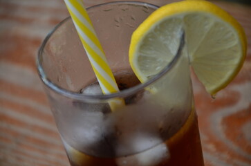 Fizz sparkling Cola water Refreshing bubbly Soda Pop with Ice Cubes. Cold soft drink cola carbonated liquid fresh and cool iced drink in a glasses . Refreshing and quench thirst concept .