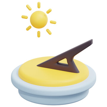 sundial 3d render icon illustration