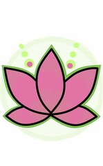 Lotus flower pink and green