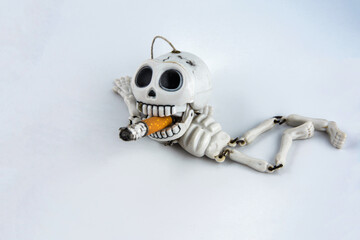 No smoking concept with skeleton.