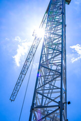 Fototapeta na wymiar modern crane at a construction site