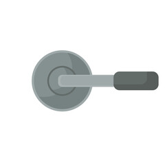 Door handle and doorknob latch with window. Brass round knob and room lock isolated office icon vector illustration. Vintage gold house security furniture and entrance keyhole cartoon