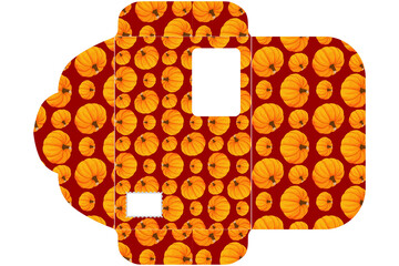 envelope design with pumpkin pattern theme for halloween