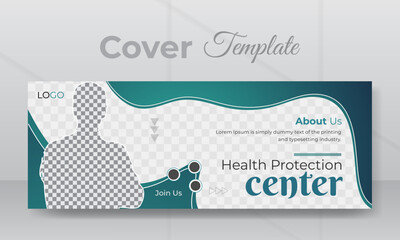 Facebook medical cover or a healthcare social media banner template.
