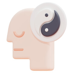 meditation 3d render icon illustration