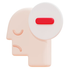 negative 3d render icon illustration