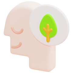 think green 3d render icon illustration