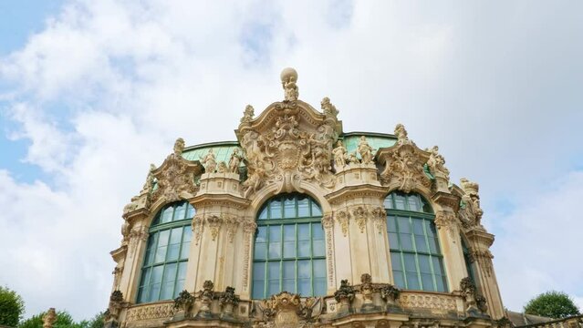 Zwinger Museum in Dresden Germany, details. Travel and sights of city breaks. landmarks, travel guide Europe. Zwinger and Old Masters Picture Gallery