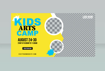 Fototapeta na wymiar Kids Art Camp Banner Design