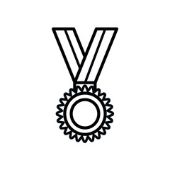  medal with ribbon - vector icon