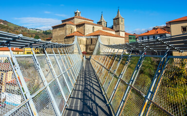 Panoramic view of the Collegiate Church of Santa María Magdalena from the suspension bridge of the...