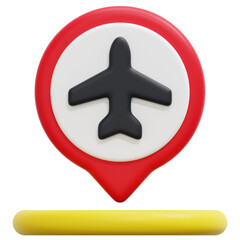 airport 3d render icon illustration