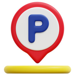 parking 3d render icon illustration