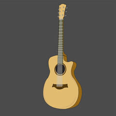 Obraz na płótnie Canvas vector acoustic guitar for a poster design and company promotion