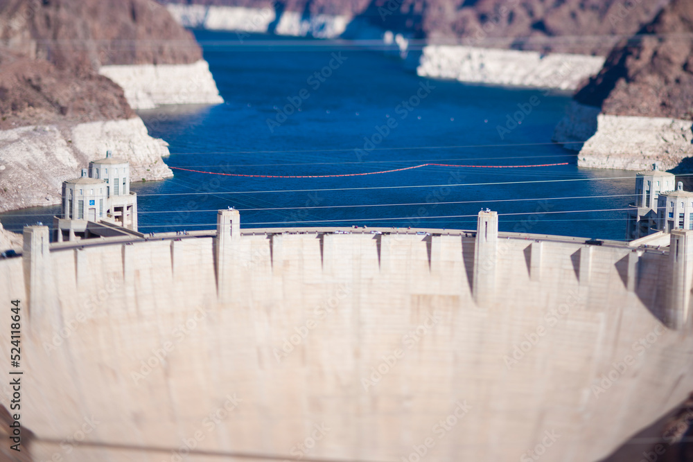 Wall mural lake mead and hoover dam in the black canyon of the colorado river.