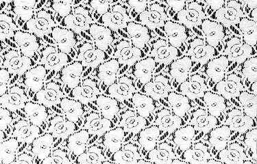 Seamless white lace with flowers on dark background. Bold hues for seasonal projects and basis...