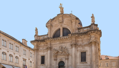 Fototapeta na wymiar Cathedral of the Assumption of the Virgin Mary in Dubrovnik, Croatia is a Roman Catholic cathedral 12th century