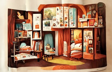 A child's room as exciting as in a picture book.