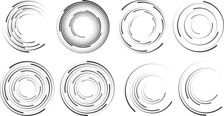 Halftone dots in circle form. round logo . vector dotted frame . design element