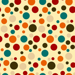 Vector seamless background with multicolored circles on a light background