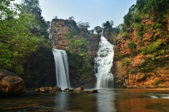 Beautiful scene of Tirathgarh waterfall in Kanger Valley National Park, Chhattisgarh, India